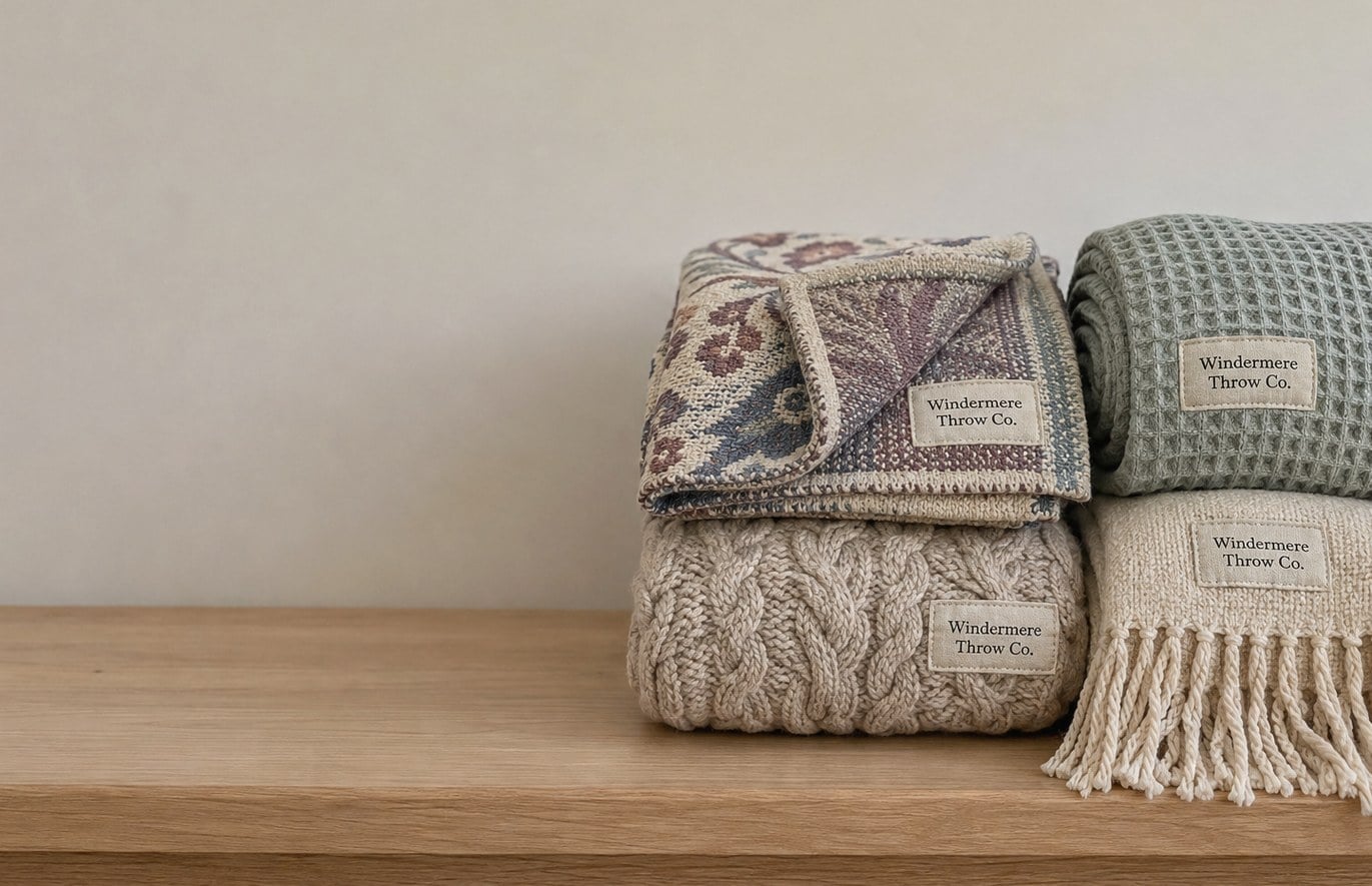 Custom printed throw blankets with logo