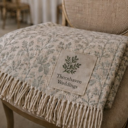 Customized throw blankets for weddings and events