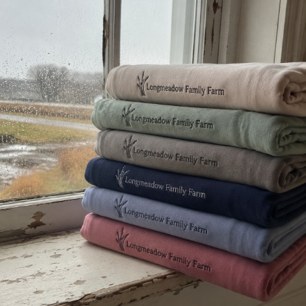 Promotional custom throw blankets with company logo